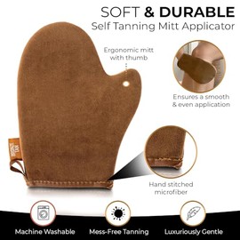 Bronze Tan Manopla autobronceadora para autobronceador con pulgar – Manopla autobronceadora para aplicación de autobronceador – Manoplas de bronceado 