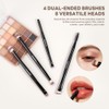 MAANGE Brochas para Maquillaje Profesional, 6 Piezas de Doble Punta