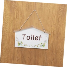 STOBOK Rustic Bathroom Wall Sign Hanging Decor for Restroom Compact Toilet Pendant for Home Wall Decor Charming and Craftsmanship Bathroom Decoration