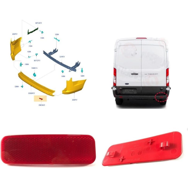 Rear Right & Left Bumper Markers Reflectors FOR FORD TRANSIT