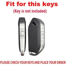 TECART Key Fob Cover Fit for Kia Telluride Accessories 2023 2024 Leather Key Shell Key Fob Case Key Protector 6 Button Black