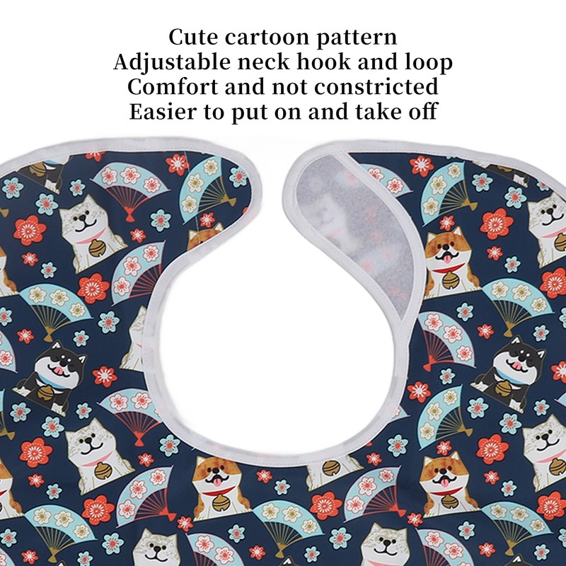Eating Adults Bib Waterproof Reusable 3 Layers Washable Clothing Protector
