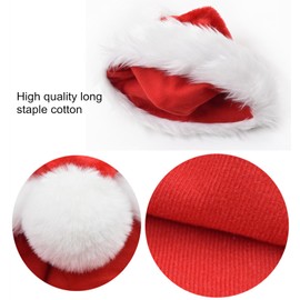 2 PCS Christmas Hats Santa Hat,Unisex Velvet Comfort Christmas Party Hat,Extra Thicken Xmas Hat for New Year Festive Party