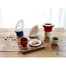 sceltevie 232414 Trip to Marina Coffee Dripper & Filter Holder, White, Made in Japan