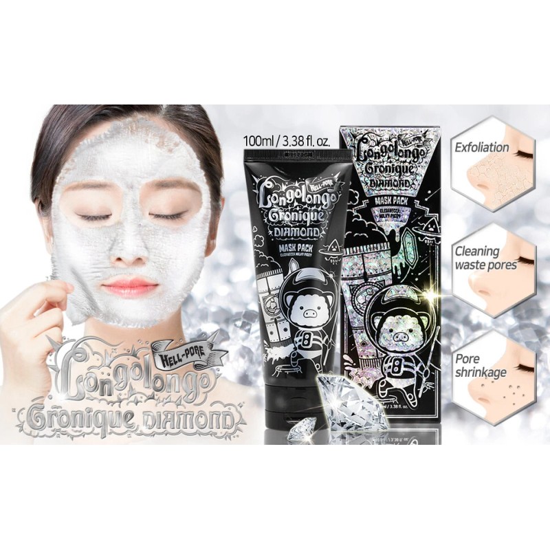 Elizavecca [ELIZAVECCA] HELL PORE LONGOLONGO GRONIQUE DIAMOND MASK PACK,100ML-US SELLER