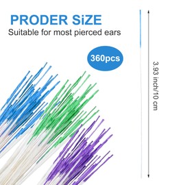 YUXIANLB 360Pcs Disposable Earrings Hole Cleaner, Ear Hole Floss Piercing Hole Cleaner, Line Ear Piercing Care Cleaning Tool Odor Removal Ear Care Kit for Women Men