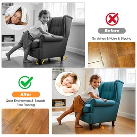 xxxHOLIC Non Slip Furniture Pads for Hardwood Floors, 3 * 3 Inch Black, Set of 4, Rubber Bed Stoppers to Prevent Sliding, Furniture Coasters for Protecting Floors from Scratches and Reduce Noise