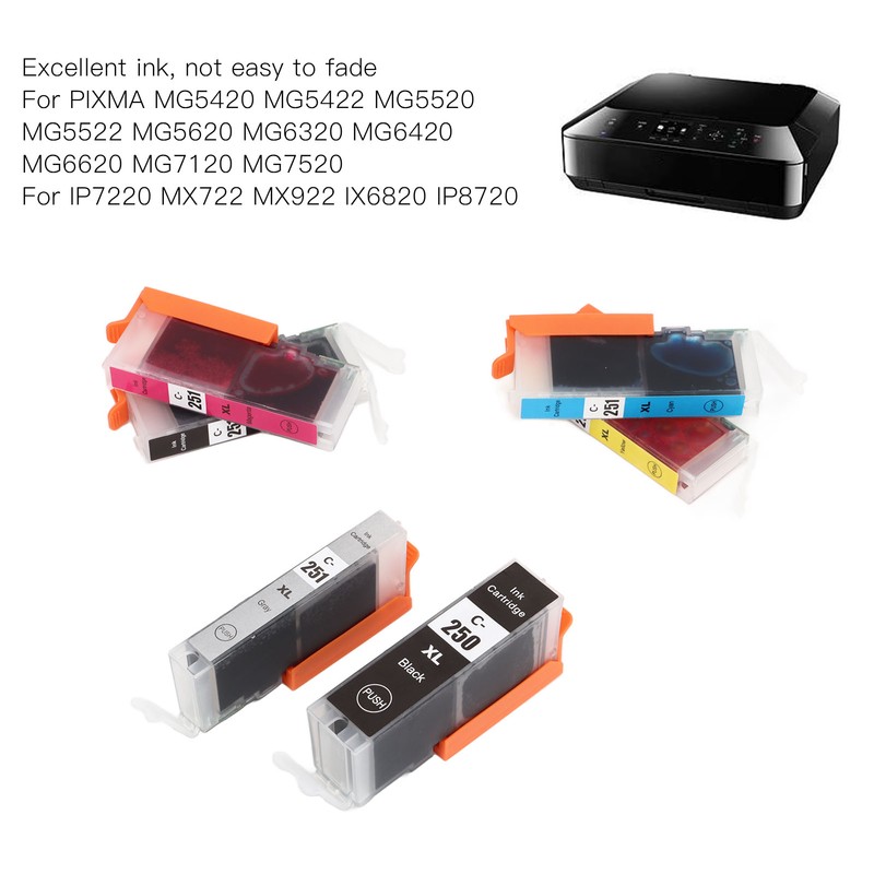 250‑251 Multi Colors Ink Cartridge Replacement Inkjet Cartridges Printer Accessories