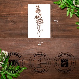 45pcs Flower Stencils for Painting on Walls Reusable Floral Stencil for Painting on Wood Furniture Canvas DIY Crafts Decor