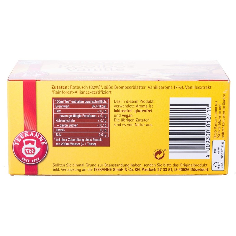 Teekanne Rooibos Vanilla, Pack of 6 (6 x 20 Tea