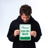 Vertical Please Stay Off Grass Sign, 10x7 Inches, Rust Free