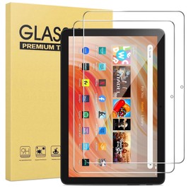 [ 2 Pack] Maomini Tempered Glass Screen Protector for Kindle Fire HD 10 / hd 10 plus Tablet 2023 2021 Release 13th 11th Generation shockproof high Definition Clear Protector (Clear, 10 Inch Fire 10 2023/2021)