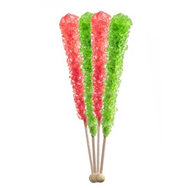 Merry Christmas Rock Candy - Red and Green Large Individually Wrapped Rock Candy (18 Pack)