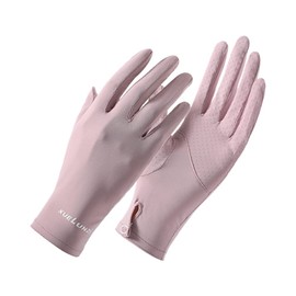 MEPOKI Women's Gloves, Summer Gloves, UV Protection Gloves, Cool Touch Gloves, Right Hand 2 Fingers for Easy Detailing, UV Gloves, Good Texture, Breathable, Sun Protection, Anti-slip, Bicycle,
