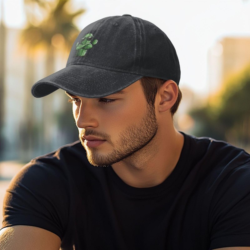 Buyidec Cool Cactus Baseball Cap Distressed Adjustable Low Profile Vintage