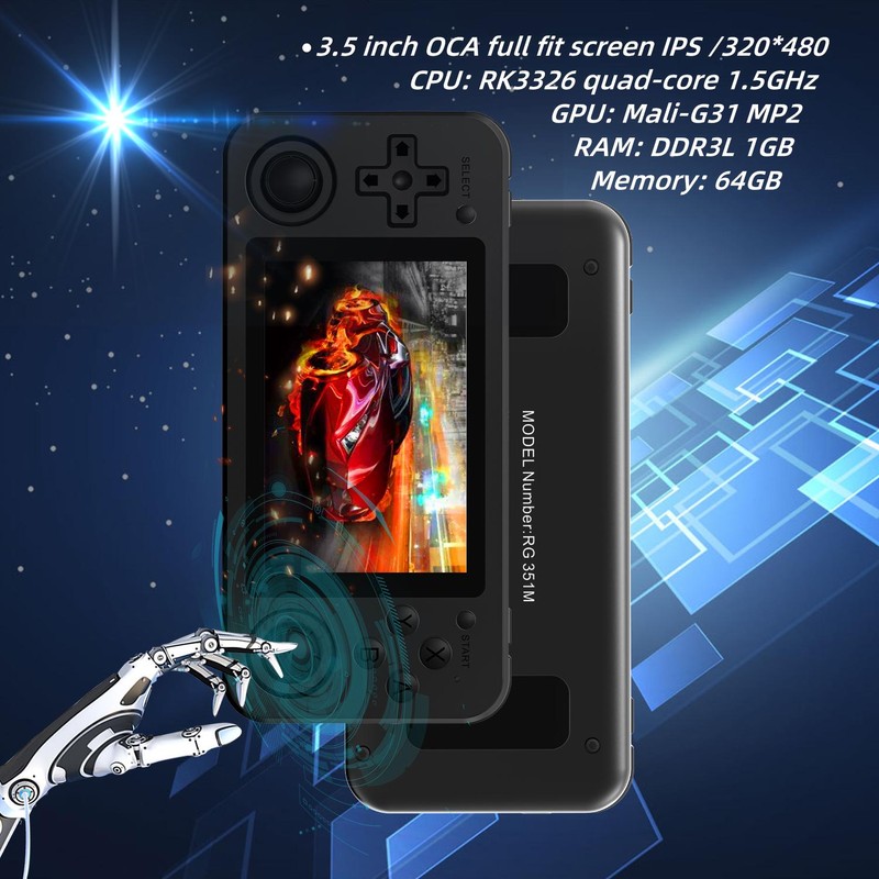 Handheld Retro Game Console Open Source for Linux System Video