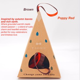 Double Faced Satin Ribbon, 1-1/2 Inch 30 Yards, Brown & Poppy Red Two-Tone Ribbon for Gift Wrapping, Flower Bouquet, Bow, Hair, Wedding, DIY Crafts, Holiday Party Decorations