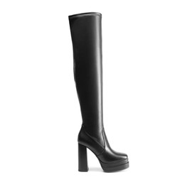 DREAM PAIRS Women's Platform Over The Knee Thigh High Boots Chunky High Heels Square Toe Long Fall Y2K Gogo Boots,Size 7.5,Black,SDOB2305W