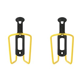 ZEFAL Pack of 2 Aluminium Plast 124 Bicycle Bottle Cages - Aluminium Bottle Holder for All Types of Bikes - Light and Robust - Yellow