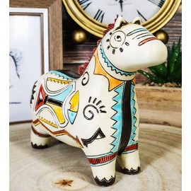 Ebros Gift Native Tribal American Aztec Hopi Indian Style Equine Mustang Horse Animal Totem Spirit Figurine Collection Celestial Heaven and Earth Inspired Colorful Patterns