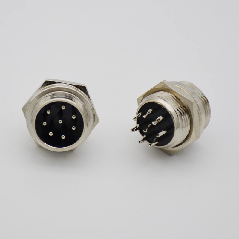 Czyuntuo Aviation Plug Connector GX16 8 Pins Male Panel Metal