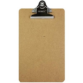 BAZIC Memo Size Wood Hardboard Clipboard w/Sturdy Spring Clip, Paperboard Strong & Large Capacity, Business Office School Teacher Student College