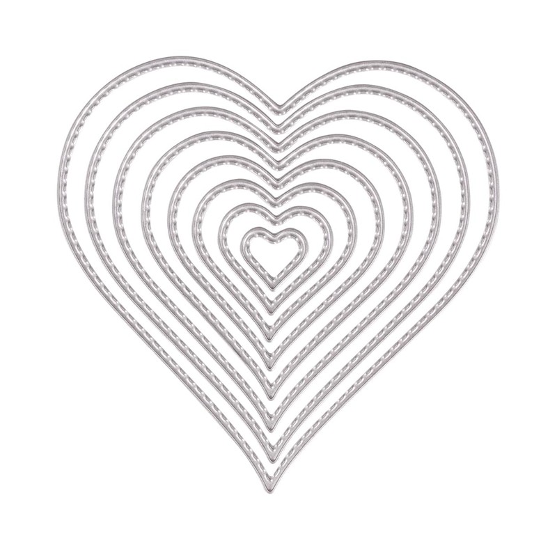 Rayher Heart Cutting Dies with Stitching on the Edge, Set