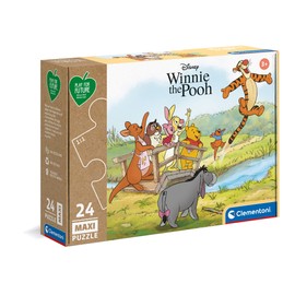 Clementoni - 20259 - Winnie The Pooh - 24 Maxi Pieces - Made In Italy - 100% Recycled Materials, Jigsaw Puzzle For Kids