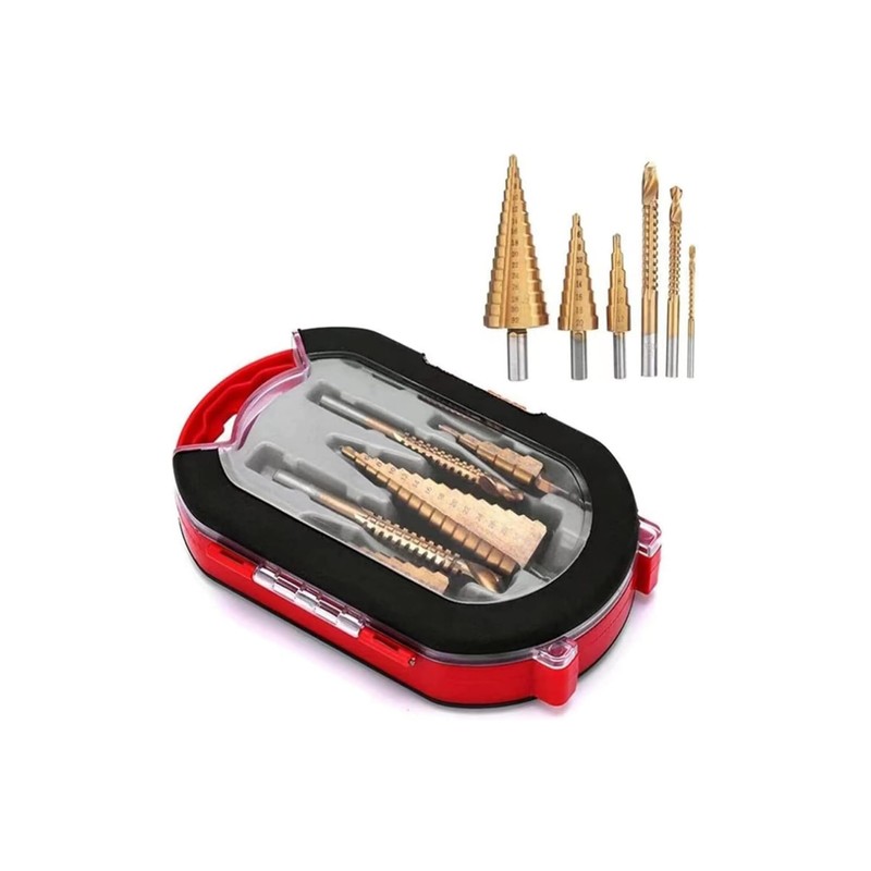 6 Pcs Titanium Coated Drill Bit Set, Including 3 Sizes