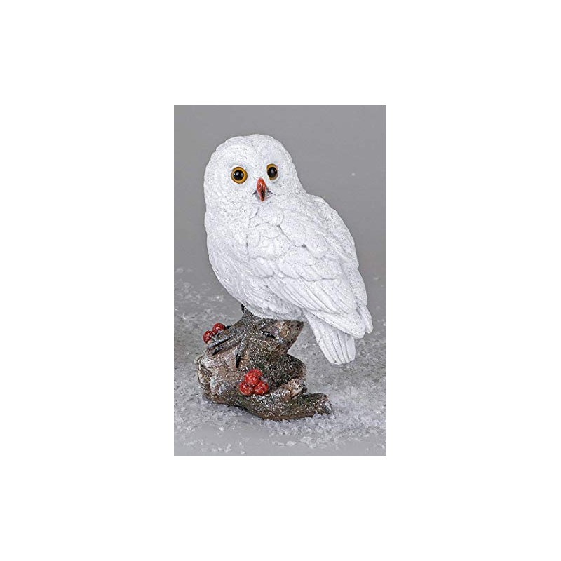 Winter Owl Handmade Art Stone Figurine 18 cm