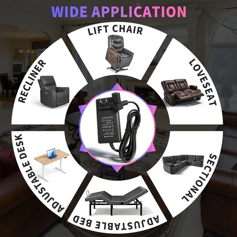 AIZYSY Power Adapter KDDY008M 29V 2A for Kaidi Recliner Sofa