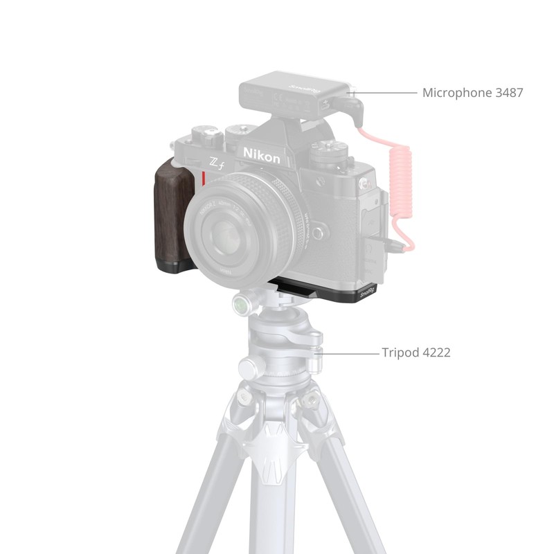 SmallRig Fits Nikon Z f Angle Mounting Plate with Wood