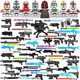 Military Minifigures Weapon Armor Kit for Star War Army Weapons and Accessories Set Compatile with Major Block Brands - 81pcs