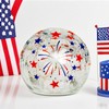 Slugeren 4th of July Decorations, 4" Patriotic Crackle Glass Ball