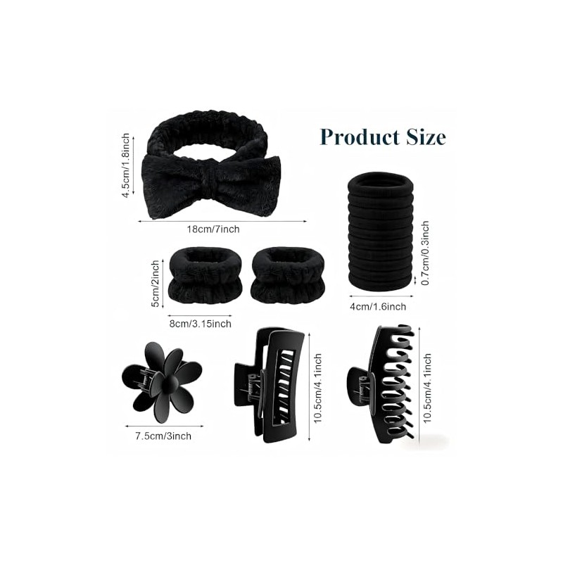 Set Spoottool de 16 piezas en negro: diadema, muñequeras, 3
