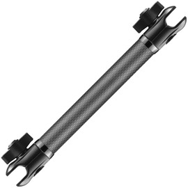 Tackform 10" Long 20mm Ball and Socket Arm DuraLock 20 Series Carbon Fiber Arm | Dual 20mm Sockets with Optional Anti-Theft Knobs | Black