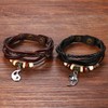 Cupimatch 2 Pcs Wrap Leather Wristbands Bracelets Wood Beads Bracelets