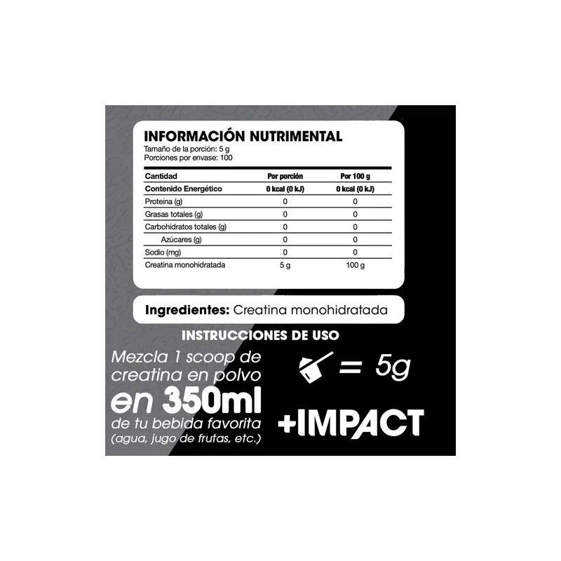 Creatina Monohidratada 500 G Sin Sabor Pura Aumenta Fuerza Y