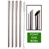 4 POINT END BOBA Straw Stainless Steel Extra Wide 1/2"