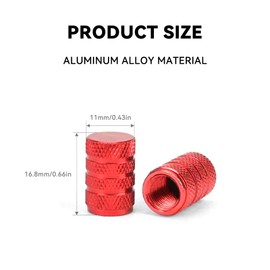 Honibaoto 10 PCS Car Tire Valve Stem Caps, Aluminum Tire Air Cap Set, Dust Proof & Corrosion Resistant Stem Covers, Car Accessories for SUV Bike Bicycle Truck Motorcycle (Red)