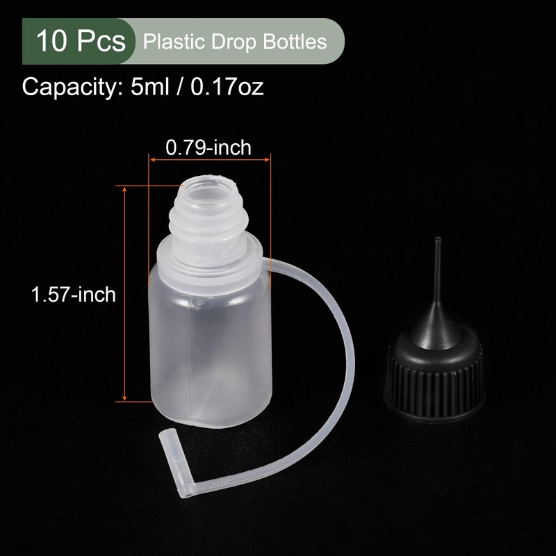 YOKIVE 10 Pcs Needle Tip Bottles, Needles Precision Tip Applicator,