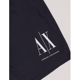 A | X ARMANI EXCHANGE Men's Standard Icon Swim Trunk, Navy, Large