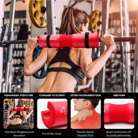 Wiexiang 11Pcs Barbell Pad Set for Squat, 1Hip thrust pad, 2 Lifting Straps, 3 resistance bands, 2 Ankle Strap For Cable Machine, 2 Squat Pad Safety Straps and Carry Bag, Gym equipment…