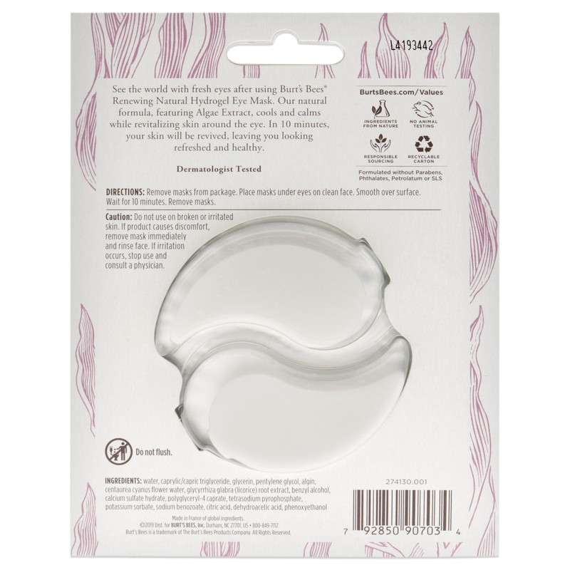 Burt's Bees Burts Bees Renewing Natural Hydrogel Eye Mask