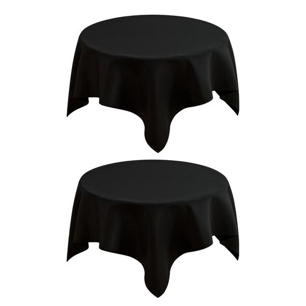 mylacerhome 2 Pack Small Square Table Cloth 36X36 Inch Black