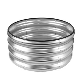 JERIA Raised Garden Bed,Galvanized Raised 2×2×1ft Planter Boxes Outdoor with Easy Assembly, Round Garden Bed for Vegetables, Fruits, Flowers