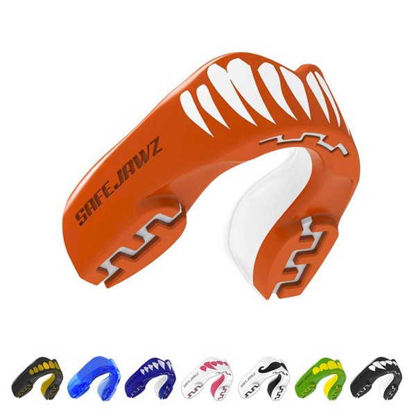SAFEJAWZ Mouthguard Slim Fit, Adults and Junior Mouth Guard with Case for Boxing, Basketball, Lacrosse, Football, MMA, Martial Arts, Hockey and All Contact Sports (Viper, Adult (12+ Years))