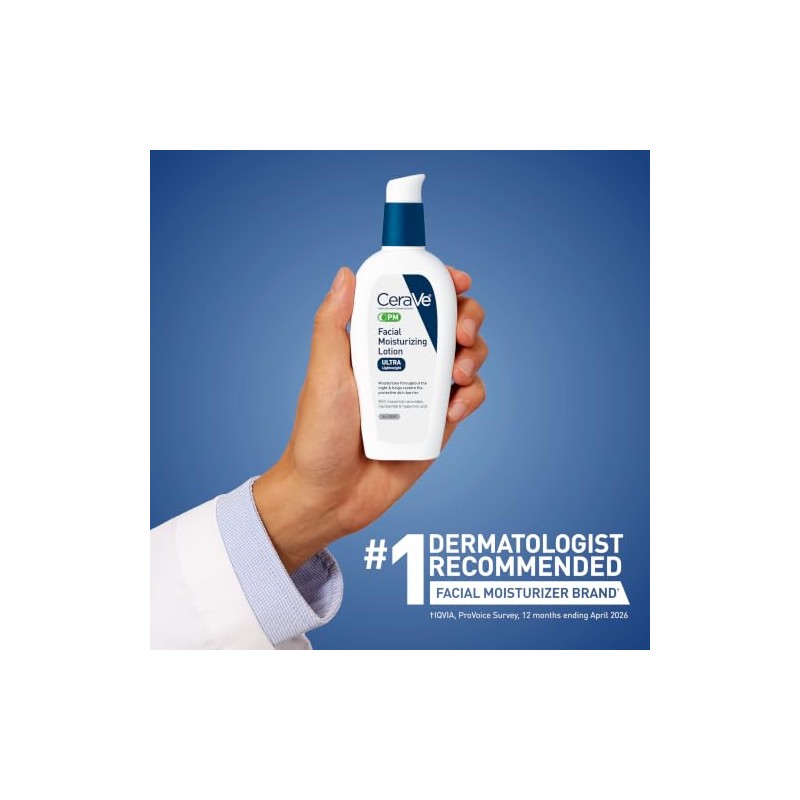 CeraVe - Loción facial hidratante Pm, 3 onzas