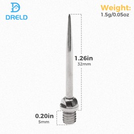 DRELD 10 pieces dart tips, steel tips with 2BA thread for soft darts, alloy steel dart tips, metal tips, darts needle accessories, steel dart tips, silver
