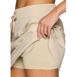 Avalanche Women's Ripstop Skort Quick Drying Woven Golf Skirt Tennis Skirt with Inner Bike Shorts Hiking Skort with Pockets Ripstop Creamy Sand S